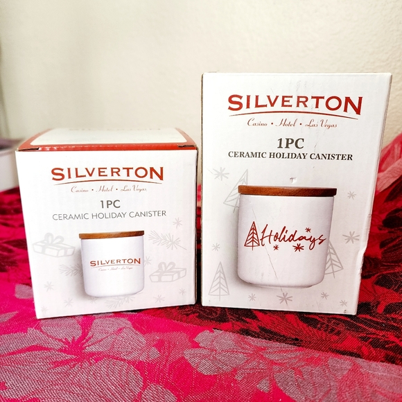 Silverton Holiday Ceramic Canister Set. NIB. - Picture 7 of 7